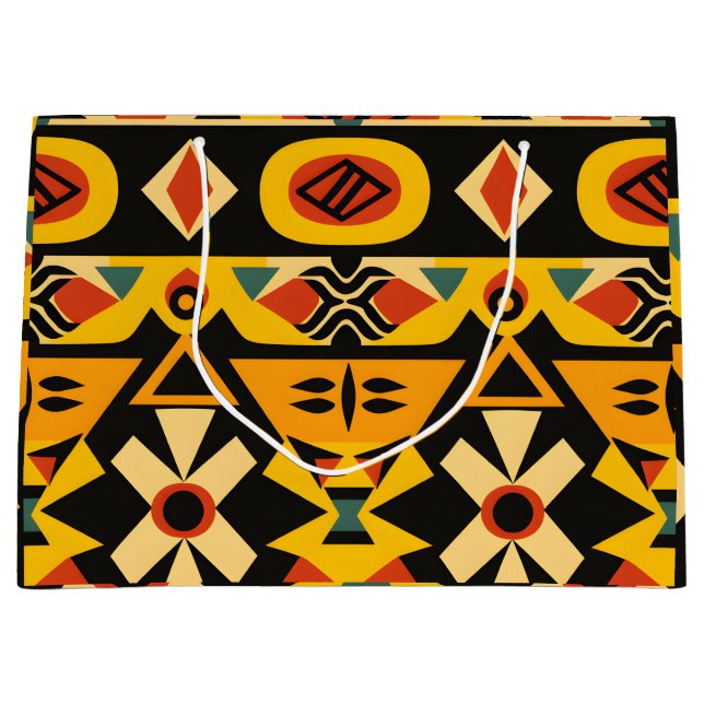 Vibrant African Pattern Large Gift Bag (Front)