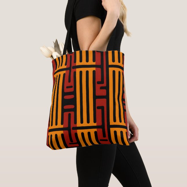 Vibrant African Pattern Tote Bag (Close Up)