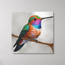 Vibrant Allen’s Hummingbird Painting
