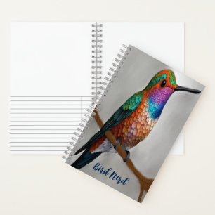 Vibrant Allen’s Hummingbird Painting  Notebook