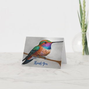 Vibrant Allen’s Hummingbird Painting Thank You Card