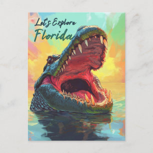 Vibrant Alligator Adventure in Florida Postcard
