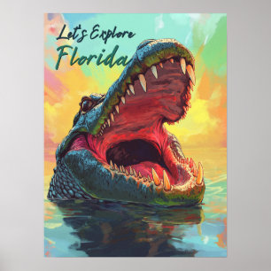 Vibrant Alligator Adventure in Florida Poster