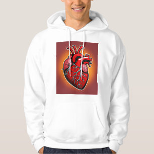 Vibrant Anatomical Heart Illustration" Hoodie