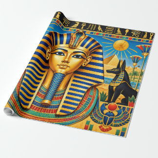 Vibrant Ancient Egyptian Pharaonic with Anubis Wrapping Paper