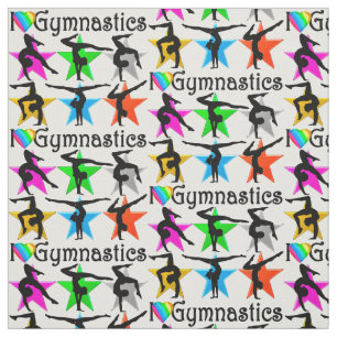 VIBRANT AND COLORFUL I LOVE GYMNASTICS FABRIC