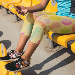 Vibrant and Colourful Jasmine Watercolors Capri Leggings