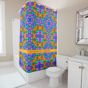 Vibrant and colourful seamless pattern all over shower curtain