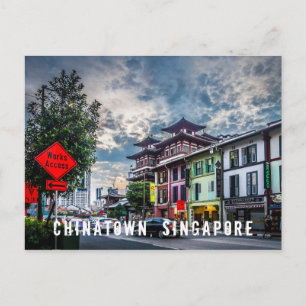 Vibrant and Colourful Singapore Chinatown Postcard