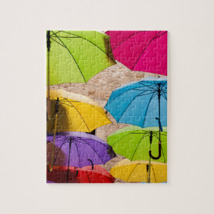 Vibrant and Colourful Umbrellas Jigsaw Puzzle