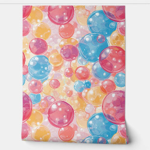 Vibrant and Playful Bubble Pattern Wallpaper