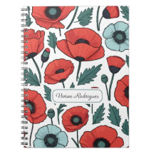 Vibrant and red Poppy Flowers Illustration Pattern