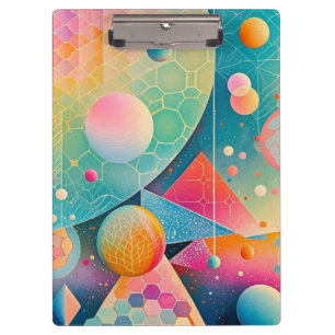 Vibrant and whimsical abstract artwork geometric  clipboard