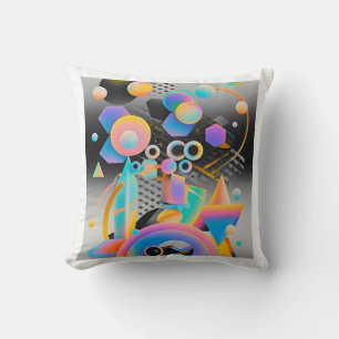 Vibrant and whimsical abstract artwork geometric cushion