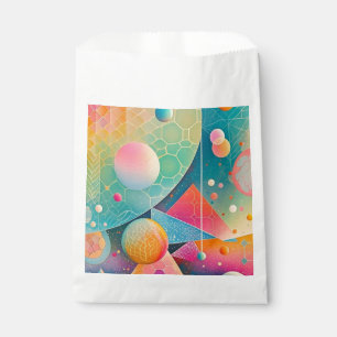 Vibrant and whimsical abstract artwork geometric  favour bags