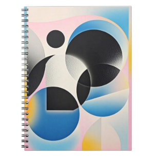 Vibrant and whimsical abstract artwork geometric notebook