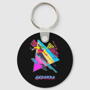 Vibrant Andorra Skiing Adventure Graphic Key Ring