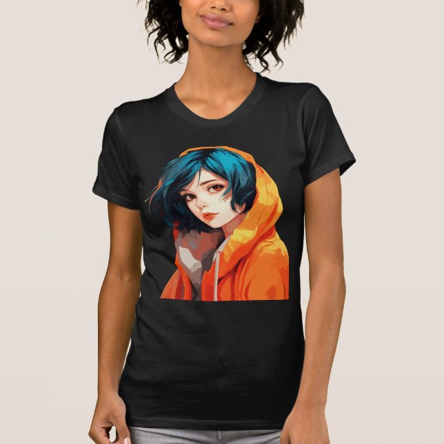 Vibrant Anime Beauty T-Shirt (Front)