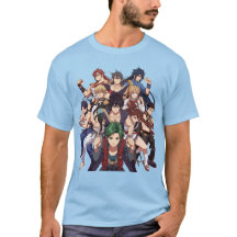 Vibrant Anime Heroes Group T-Shirt