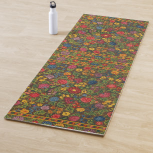 Vibrant Antique Botanical Garden Pattern Yoga Mat
