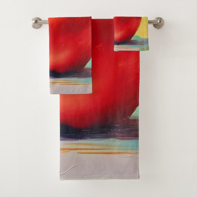 Vibrant Apple Still Life Bath Towel Set (Insitu)
