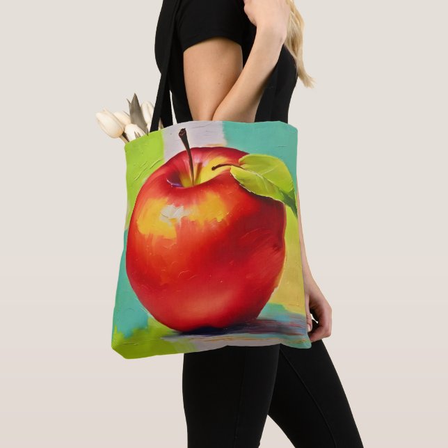 Vibrant Apple Still Life Tote Bag (Close Up)