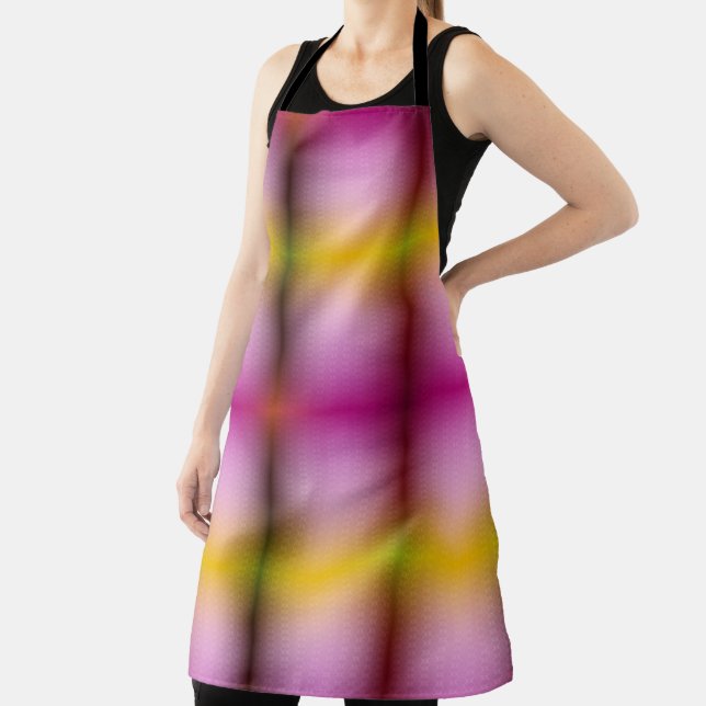 Vibrant apron featuring a gradient pattern of pink (Insitu)