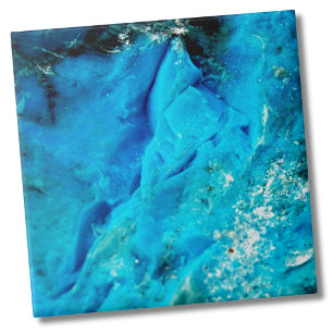 Vibrant Aqua Blue Mineral Stone Tile