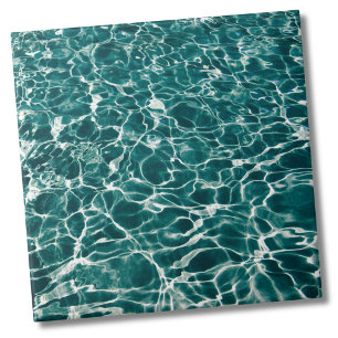 Vibrant Aqua Blue Ocean Water Background Tile