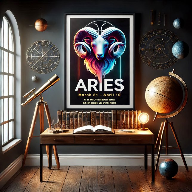Vibrant Aries Zodiac Sign Poster (Creator Uploaded)