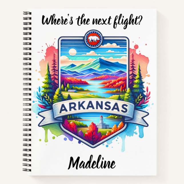 Vibrant Arkansas autumn mountain scape Notebook (Front)