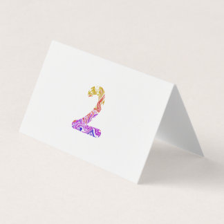 Vibrant Artistic Colourful Marbled Number 2 Business Card