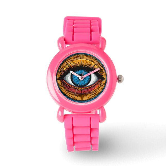 Vibrant Artistic evil Eye Design Watch (Front)