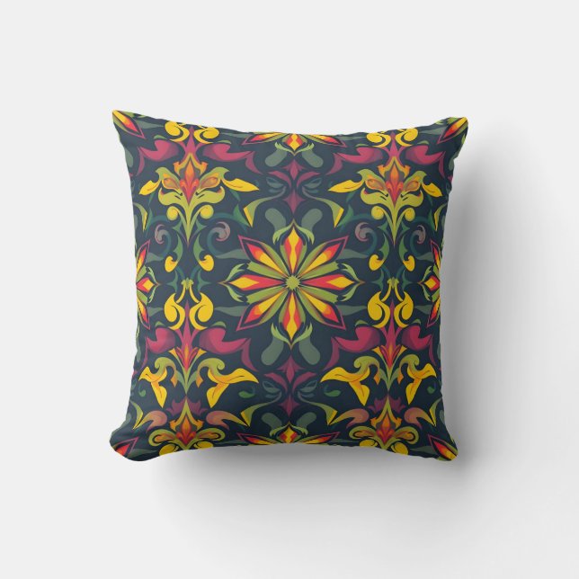 Vibrant Artistic Pillow - Elegant Home Decor (Front)