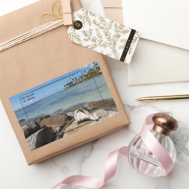 Vibrant Aruba Island Rectangular Sticker (Gifting)