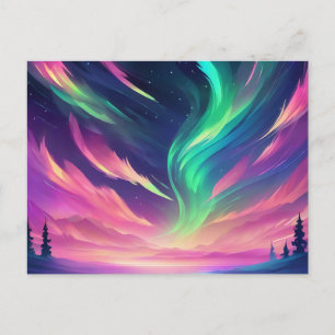 Vibrant Aurora Borealis Postcard