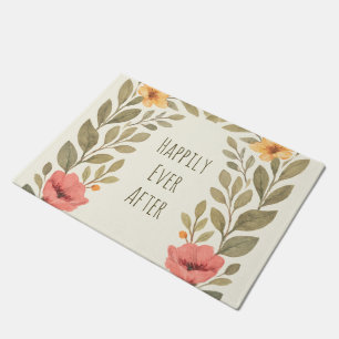 Vibrant Autumn Botanical Floral Custom Doormat