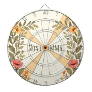 Vibrant Autumn Botanical Floral Personalised Dartboard