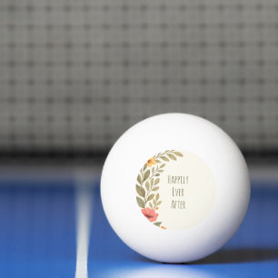Vibrant Autumn Botanical Floral Personalised Ping Pong Ball