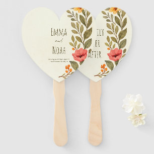 Vibrant Autumn Botanical Floral Wedding Custom Hand Fan
