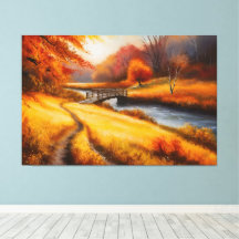 Vibrant Autumn Forest Painting - Fall Landscape 