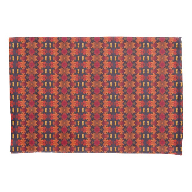 Vibrant Autumn Leaf Pattern Pillowcase (Front)