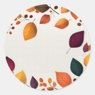 Vibrant Autumn Leaves Classic Round Sticker