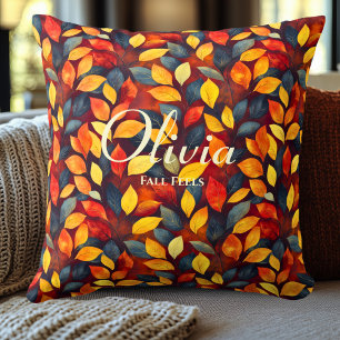 Vibrant Autumn Leaves Fall Feels Home Decor Cushion