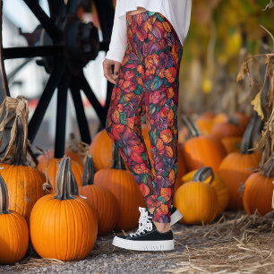 Vibrant Autumn Leaves Leggings