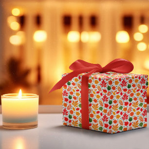 Vibrant Autumn Leaves Multi-Coloured Pattern Wrapping Paper