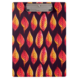Vibrant autumn leaves pattern in red and yellow clipboard