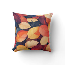 Vibrant Autumn Leaves Throw Pillow