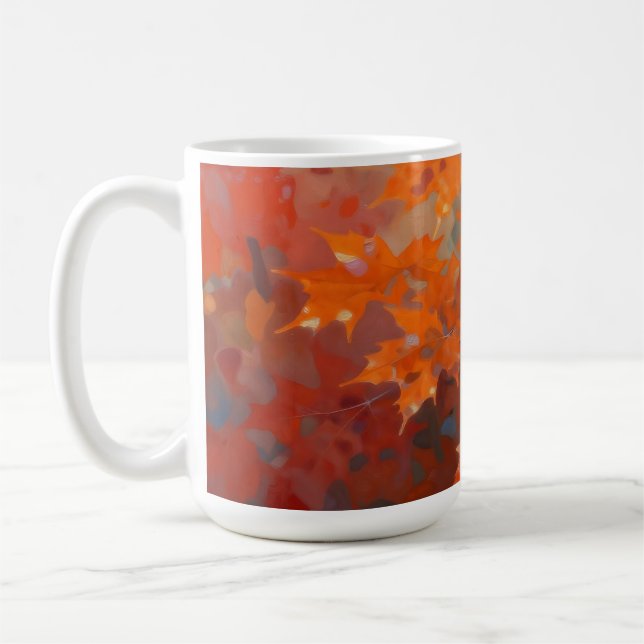 Vibrant Autumn Maple Leaves Canopy Coffee Mug (Left)