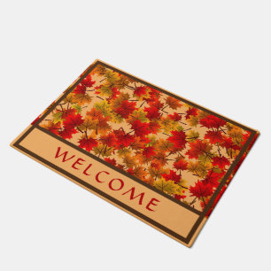 Vibrant Autumn Maple Leaves - Welcome Doormat